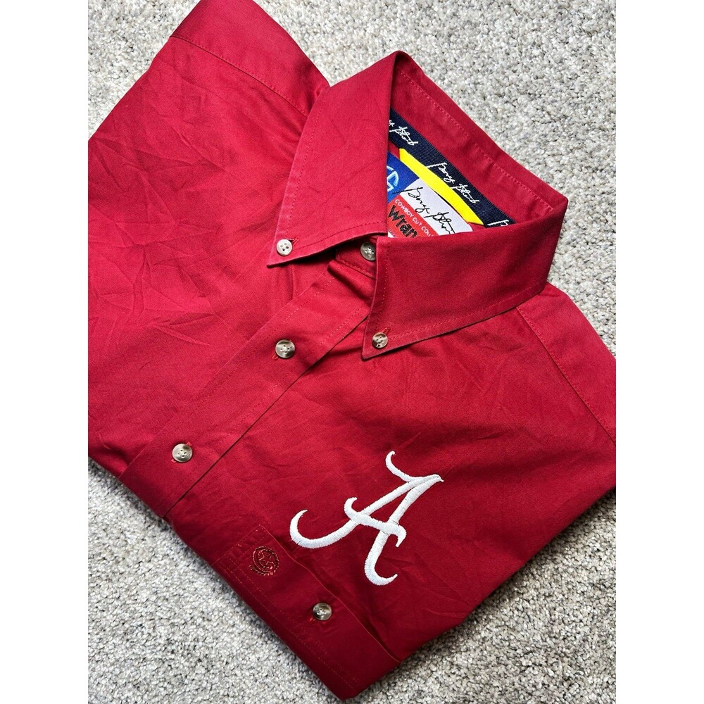 Wrangler George Strait Mens L Red Long Sleeve Button-Down Shirt Embroidered A